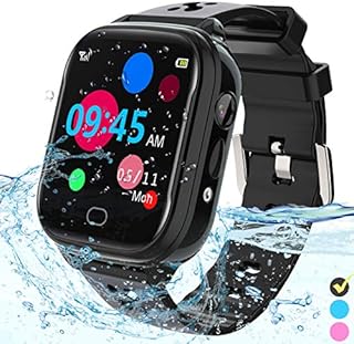 Kids Smart Watch Phone - IP67 Waterproof Smartwatch Boys Girls with Touch Screen 5 Games Camera Alarm SOS Call - Phone Watch Digital Wrist Watch for 3-13 Years Children Birthday Gift (Black)