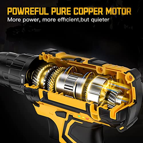 Weytoll 20 V tragbare Akku-Bohrmaschine 3/8-Zoll-Futter Handbohrmaschine Schraubendreher mit 2 Batterien… – Bild 5