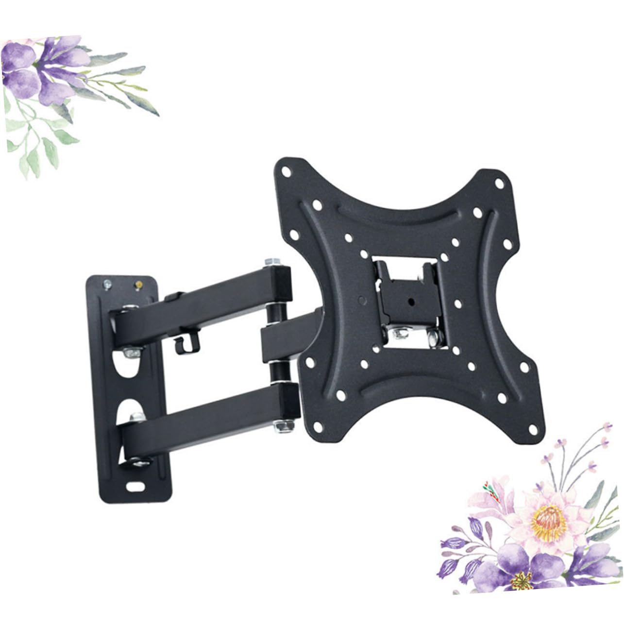 Staffa Tv Lcd 23-42 Pollici in Acciaio Regolabile e Rotante | Modello Nero, per Tv LED Lcd Domestiche, con Livella Integrata, Supporto a Parete per Schermi 26-42