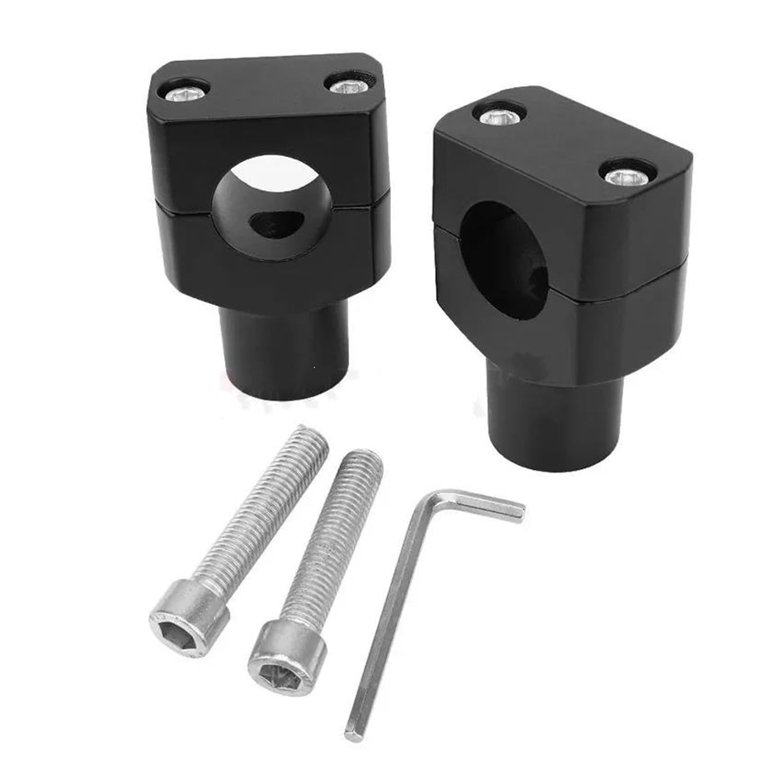 Abrazadera Manillar 1 Par Elevadores Manillar Universales Abrazadera 25 Mm Aluminio CNC Negro Montaje Manillar Motocicleta Para Dyna Para Sportster Etc. Elevador(Negro)