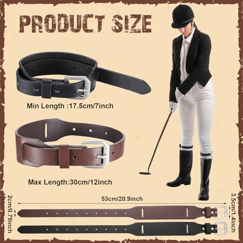 2 Pack Equestrian Garter Straps Adjustable Equestrian Garter Straps Leather Horse Riding Leg Bands for Men Women Kids Boots Breeches Horseback Riding2