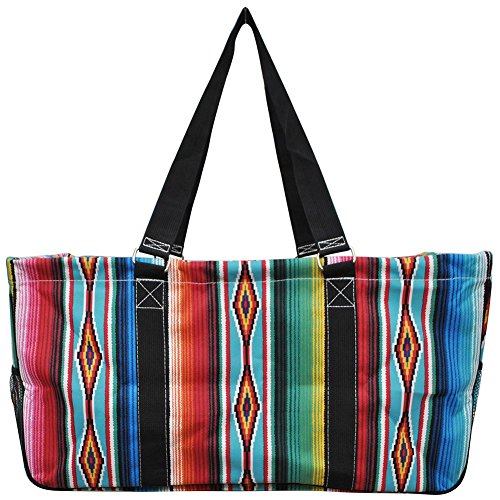 N. Gil All Purpose Open Top 23" Classic Extra Large Utility Tote Bag 2017 Spring Collection (Serape Black), X-Large3