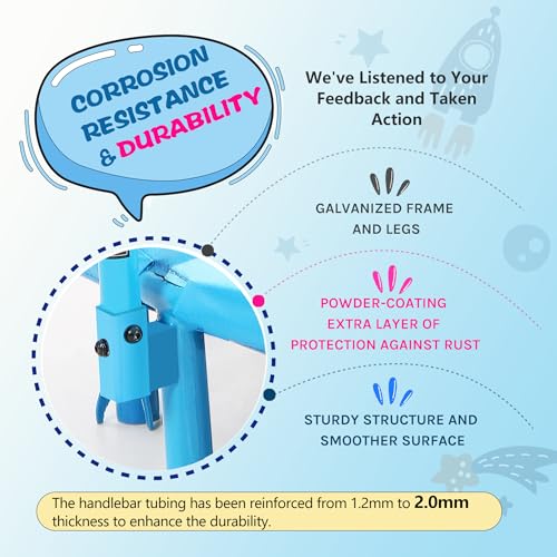 SkyBound 36 Inch Indoor Trampoline for Kids - Kids Trampoline Indoor with Handle - Toddler Trampoline with Upgraded 2.0mm Steel Pipe and Handlebar - Mini Indoor Trampoline for Kids Age 3 and Above - Image 4