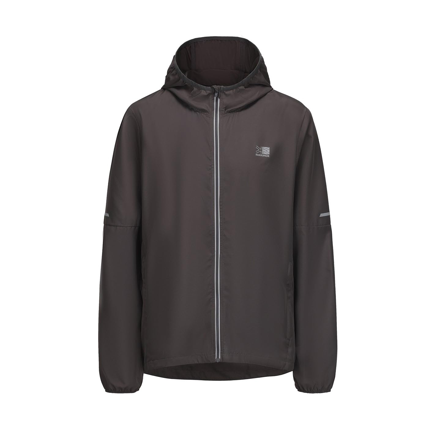 Karrimor Men's Grey Water Resistant Hooded Long Sleeve Performance Running Jacket in Size XL, Sports Direct