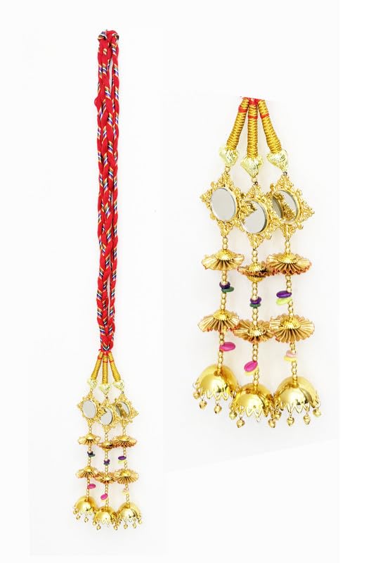 VTN Punjabi Parandi Choti for Women – Traditional Handmade Paranda/Hair Accessory with Mirrors & Tassles – Bridal Braid Extension for Weddings & Festivals (PRND-DSNO-43)