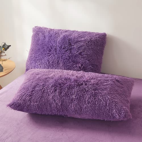 Listado de Shaggy blanco Top 10. 50 FOPPA Fundas de almohada Shaggy Moradas de 26'x20', juego de 2 fundas de almohada decorativas de pelo sintético, de piel sintética, de felpa, esponjosas, de peluche, de...