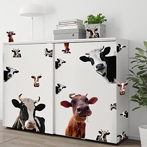 Kokolap Large 20Pcs Funny Cow Decals Cow Window Stickers,Peeking Cow Wall Sticker Peel And Stick Decal,Cute Animal Wall Decals,Vinyl Animal Art Sticker For Window Clings Living Room Kitchen Decoration #TOP7