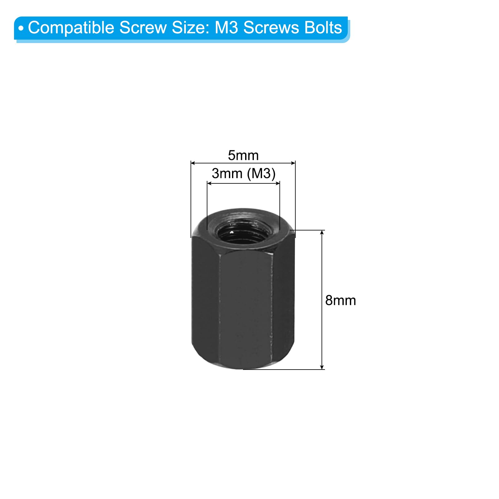 PATIKIL M3 Hex Nuts - Image 2