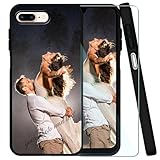 TIANDIMY Personnalisée Coque + Verre Trempé pour iPhone 5C,avec Votre Image Texte Cover,Black TPU Souple Etui Housse,Anti Rayures Bumper Antichoc Case  TU