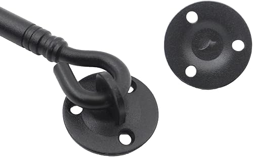 Miniatura 3 de Paquete de 2 cerraduras de puerta de granero, gancho de puerta de acero inoxidable resistente con tornillos de montaje, pestillo de cerradura de