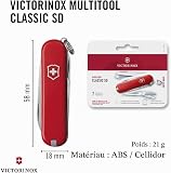 Victorinox Classic SD Coltellino Svizzero Multiuso 7 Funzioni, Rosso - 3