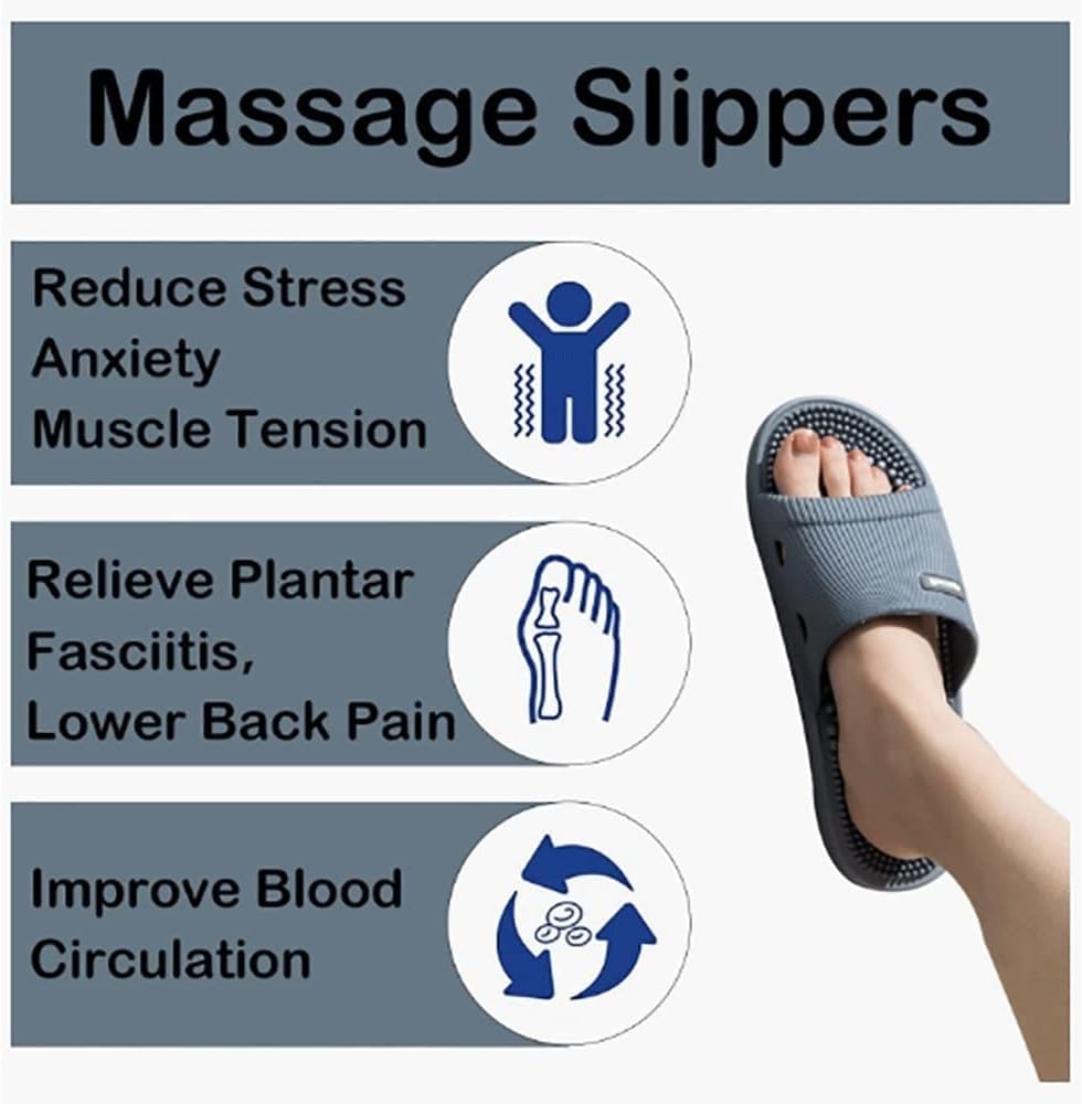 Acupressure age Slippers Men Women Reflexology ls Foot Acupoint age Shiatsu Arch Pain Relief Home Non-Slip age Shoes For Bath Shower (Color : Green, Size : 36/37 EU)