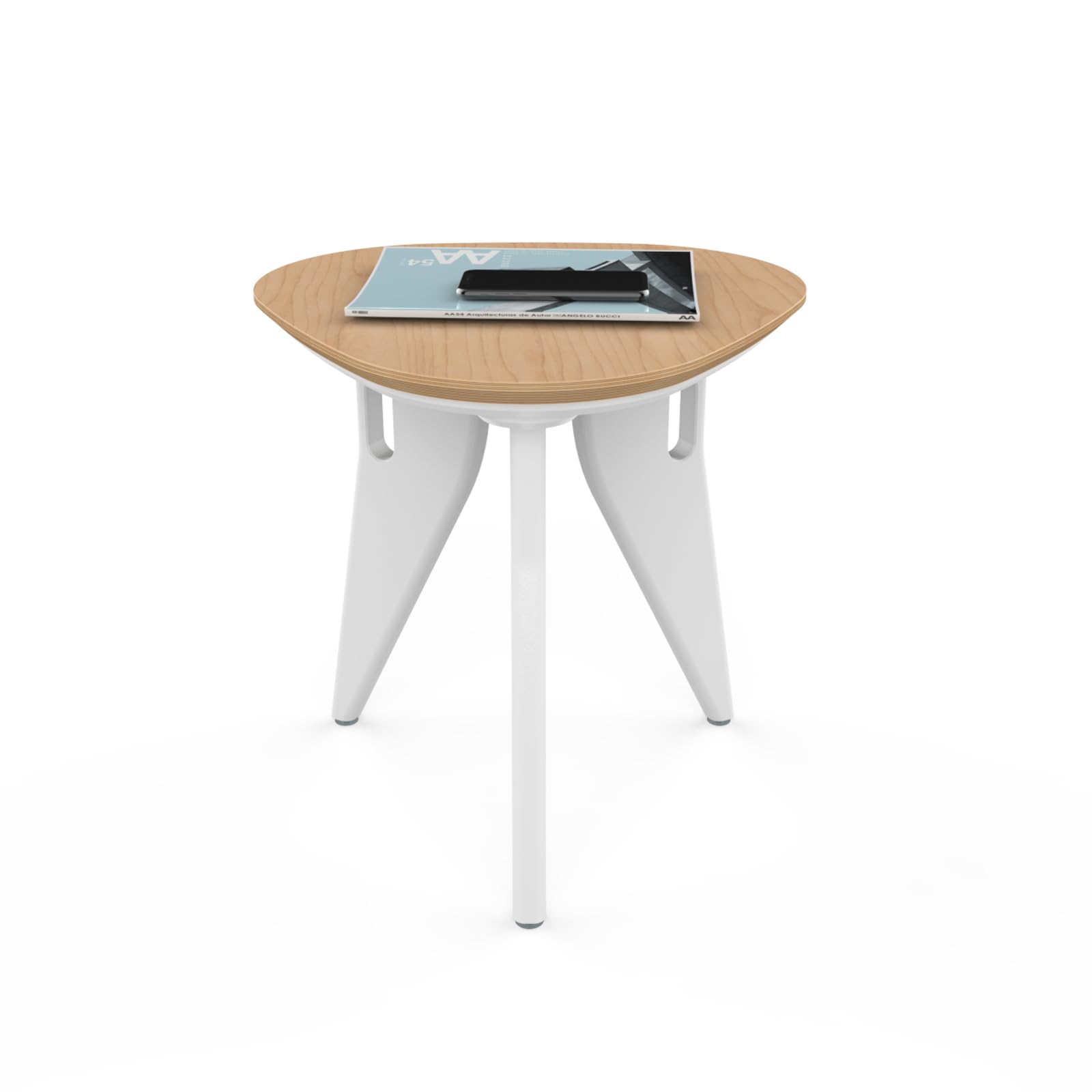 HOEK Modern Side Table - Multipurpose Small Table & Stool with One-Click No-Tool Assembly, Durable FSC Plywood & HDPE, Compact 17" x 17" Space-Saving