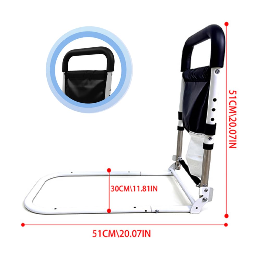 Rieles de Cama para Adultos Mayores, Altura Ajustable con Bolsa de Almacenamiento | barra de pasamanos de ayuda segura con sensor de movimiento, soporta 300 libras