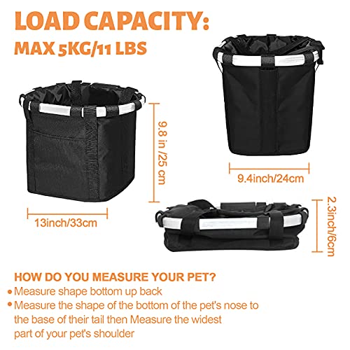 Bike Basket Foldable Small Pet Cat Dog Front Carrier Bicycle Basket Handlebar Basket for Women Girls Cycling Bag… - Image 3