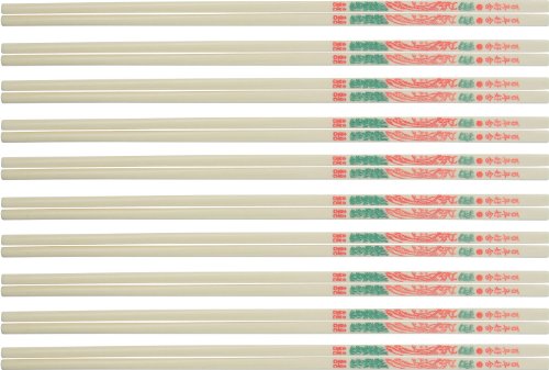 Commercial Graded Dragon Embossed Melamine Plastic Dishwasher Safe Chinese Chopsticks, 10 Pairs, 10.50 Inches Long