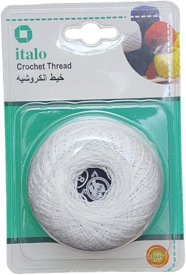 Crochet Thread White Colour 20 Gram Stitch Knitting Threads Hand Embroidery Knitting Threads