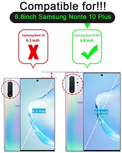 Aunote For Samsung Note 10 Plus Phone Case, Slim Galaxy Note 10 Plus Flip Wallet Folding Case With Card Holder,[Magnetic Closure][Kickstand] PU+TPU Full Protection Cover For Samsung Note 10 Plus-Black