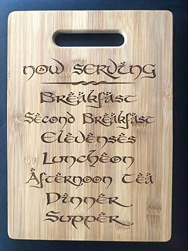 The Hobbit Seven 7 Daily Meals Menu Cutting Board Bamboo Engraved Gift Tolkien Frodo Engraved Wooden Bamboo Cutting Chopping Board Kitchen Charcuterie Tray