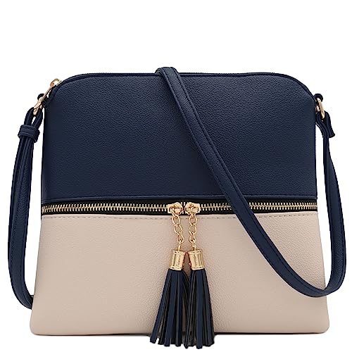 Image of DELUXITY Lightweight Medium Crossbody Bag with Tassel