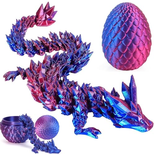 GUIANLOU Dragón Impreso En 3D Articulado De Juguete De Dragó 3D Impreso Dragn Huevo con Dragó Dragó En Huevo Dragones Articulados Móviles para El Hogar Habitación Salón Infantil