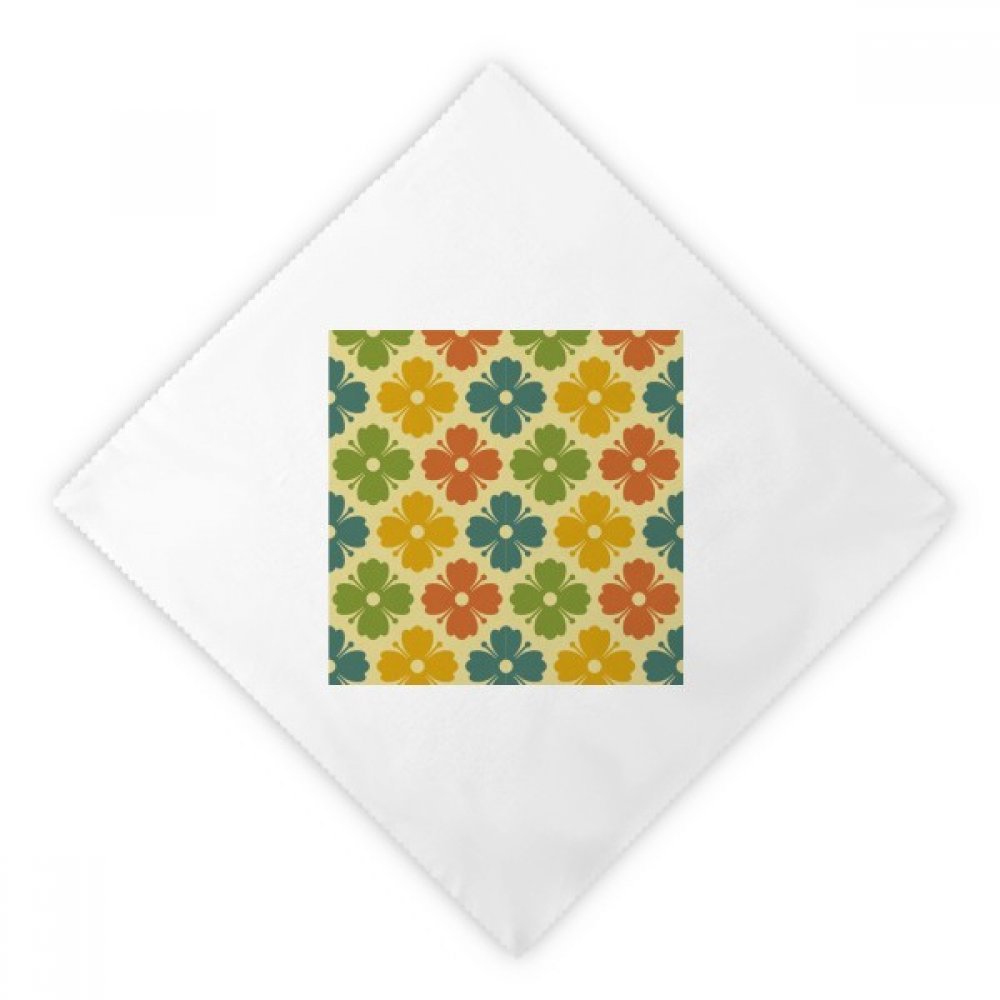 Servilletas de cena de tela reutilizables blancas estampadas con flores para mesa de comedor