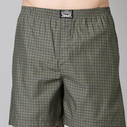 Image of Levi's 024 Boxer Shorts for Men | 100% Poplin Cotton | Checked Men's Boxers | Durable & Breathable | Smooth Hand-Feel | Inner Elastic Waistband | Functional Fly | Relaxed Leg Opening | Pack of 1