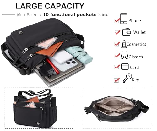 Wytidian Roomy Waterproof Crossbody Bag