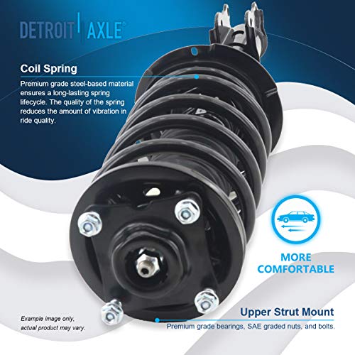 Image of Detroit Axle - Front Struts Kit for 2001-2009 Ford Escape Mazda Tribute Mercury Mariner [Not for Hybrid] 2 Ready Suspension Struts w /Coil Spring Assembly 2 Outer Tie Rods Replacement