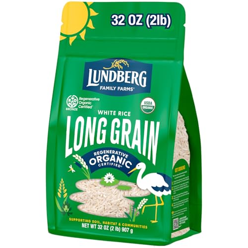 Lundberg Organic Long Grain White Rice, Regenerative Organic Certified, Resealable 2Lb Bag