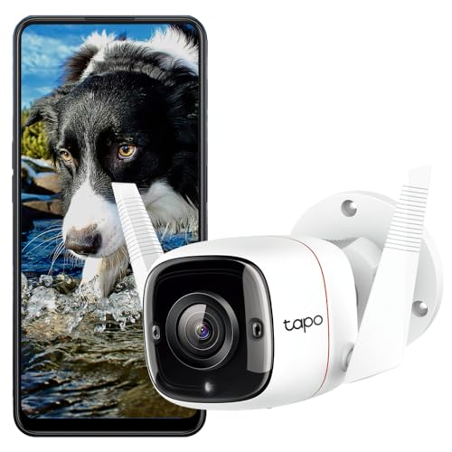 Tapo Tp-Link C310 New Outdoor Security Wi-Fi Camera 3MP High Definition, Built-in Siren with Night Vision, 2-Way Audio, SD Storage (White)