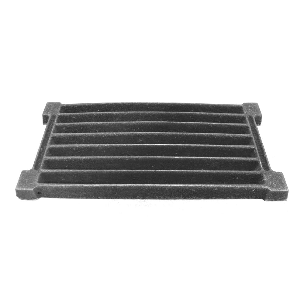 SEZAM Parrilla de Hierro Fundido para Horno o Chimenea, 40 x 20 cm, Plateada, Rejilla para Horno o Chimenea