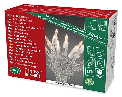 Preisvergleich Produktbild Konstsmide 6303-123 LED Minilichterkette / für Innen (IP20) 230V Innen / One String / 50 warm weiße Dioden / transparentes Kabel
