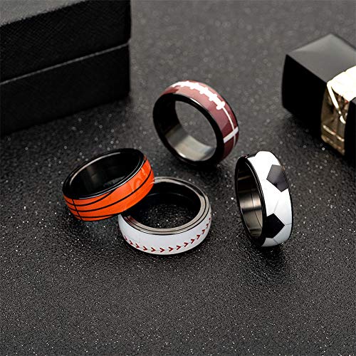 Image of PAMTIER Unisex Spinner Unique NBA Basketball Ring | Stainless Steel, Outdoor Sport Band, Charming Jewelry