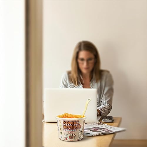 Miniatura 8 de YUHO Shirataki Konjac Fettuccine and YUHO Konjac Shirataki - Sopa de fideos Tom Yum Kung de 9.17 onzas, paquete de 6 fideos Konjac bajos en calorías