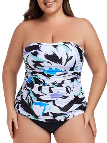 Ocean Blues haut tankini bandeau floral femme taille L