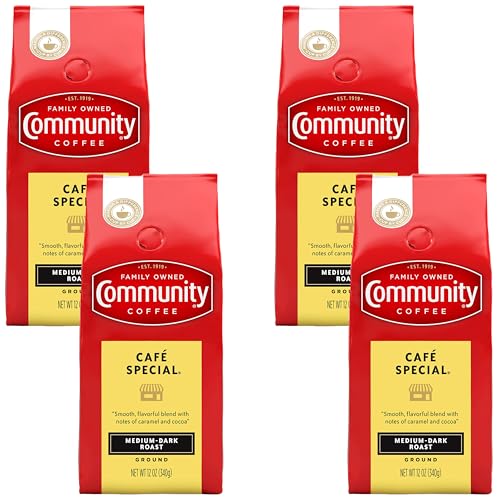 Image of Community Coffee Cafe Special Blend, Medium Dark Roast Ground Coffee, 12 Ounce Bag (Pack of 4)