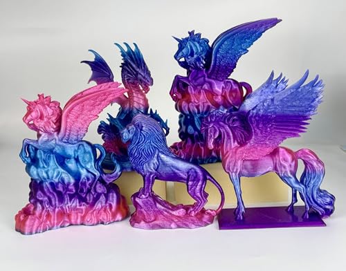 Image of PETG 3D Printer Filament 1.75mm,Multi Color,Translucent Blue Purple Pink,Rainbow,Fast Color Changing petg Filament 1.75mm,1kg(2.2lbs) Accuracy + /-0.05mm