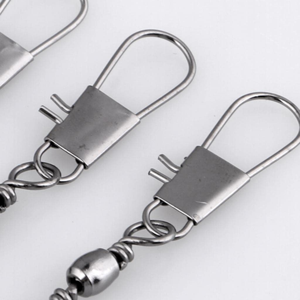 Lot de 100 émerillons de pêche avec connecteurs à pression 005, gris