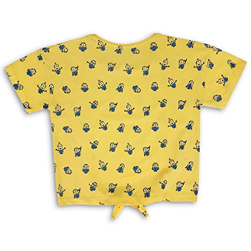 Image of Kidsville Minions Printed Regular Fit Yellow Cotton Girl's T-Shirt