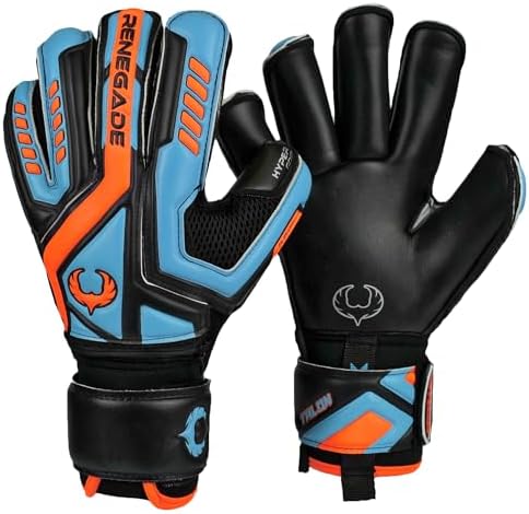Renegade GK Talon Goalie Gloves with Microbe-Guard (Sizes 5-11, 3 Styles, Level 2) Pro Fingersaves, 3.5+3mm Hyper Grip | Glove for All Age-Levels | Grip, Protection, Comfort | Adults, Juniors, Kids