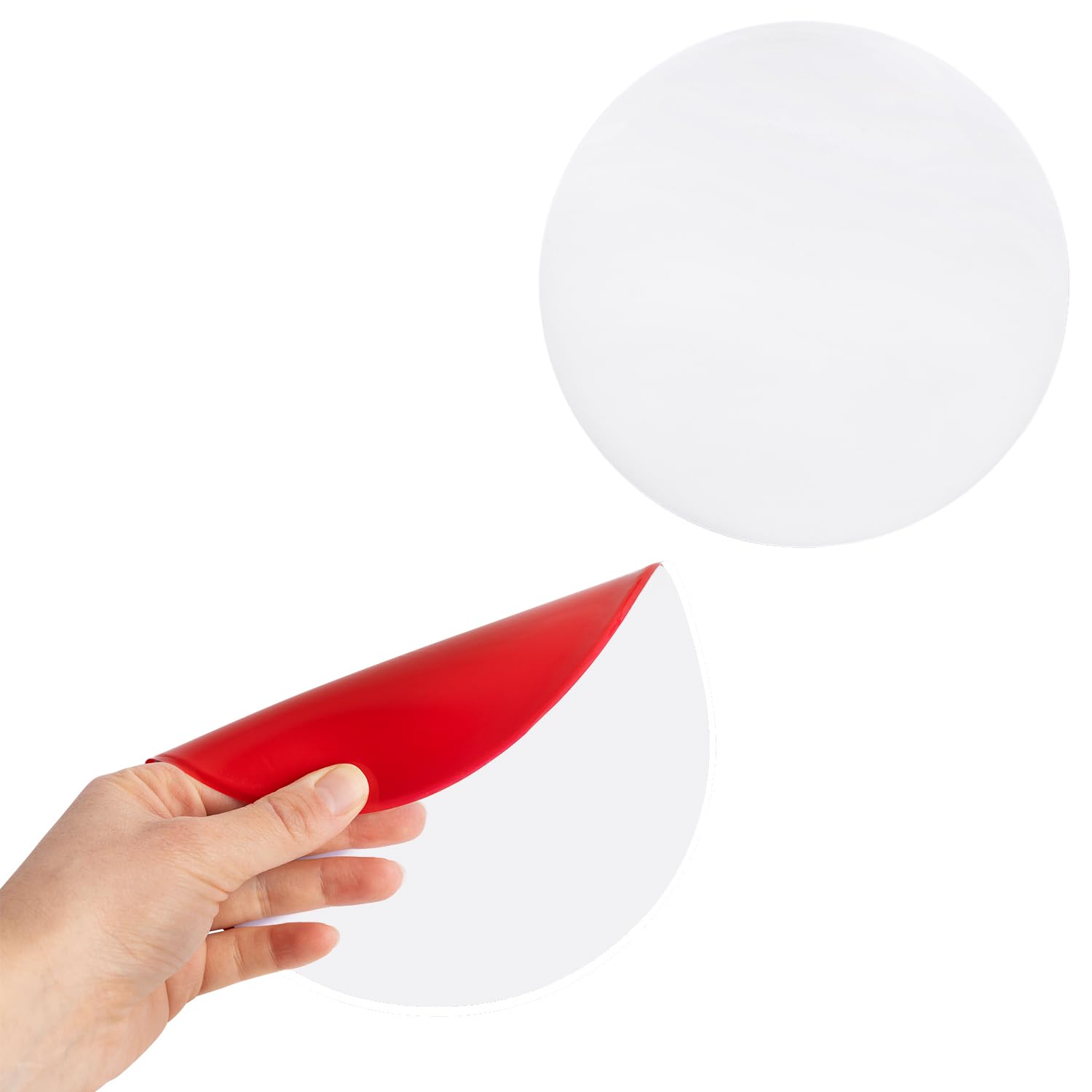 RUBBER BOND Ceiling Cover Plate, Wall Hole Cover, 7 Inch Round Adhesive Panel for Ceiling or Wall, White, 2 Pack-image-17