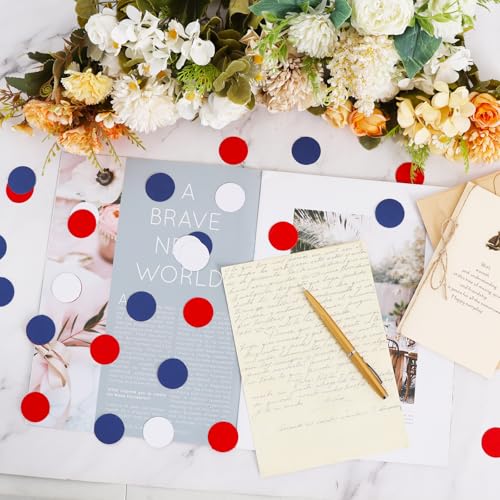 Image of 200Pcs Glitter Red White Blue Table confetti,Paper Circle Dots Confetti for Birthday Party Halloween Bachelorette Wedding Baby Shower Graduation Decorations