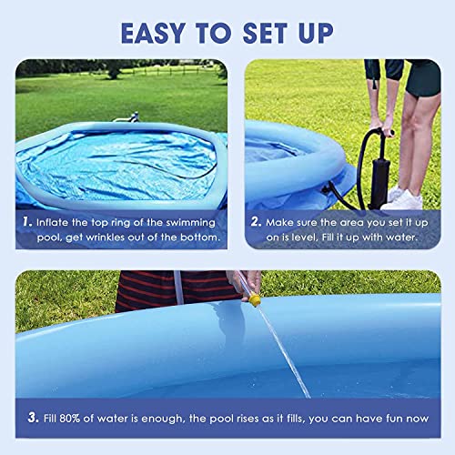 Inflatable Swimming Pool, Swimming Pool Above Ground 8Ft X 25In, Round Inflatable Pools Adult, Quick Set Inflatable Pool, Top Ring Summer Water Party Pools, Outdoor Pool For Backyard Family #TOP1