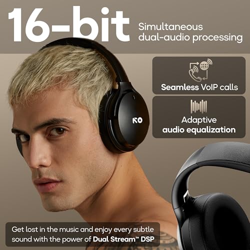 GOBOULT Q Over Ear Bluetooth Headphones Jet Black - Image 8