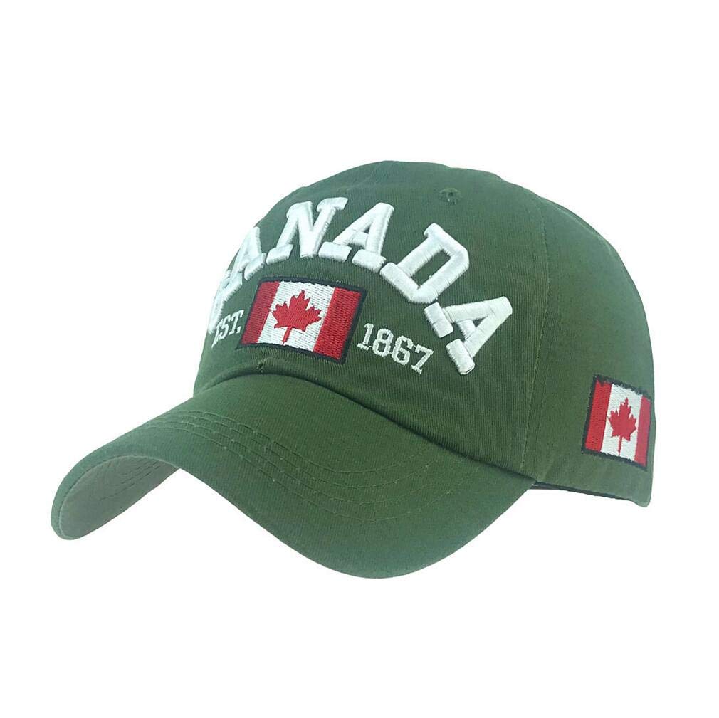 XibeiTradeUnisex Canada Flag Cotton Baseball Cap Maple Leaf Embroidered Men Women Adjustable Dad Hat