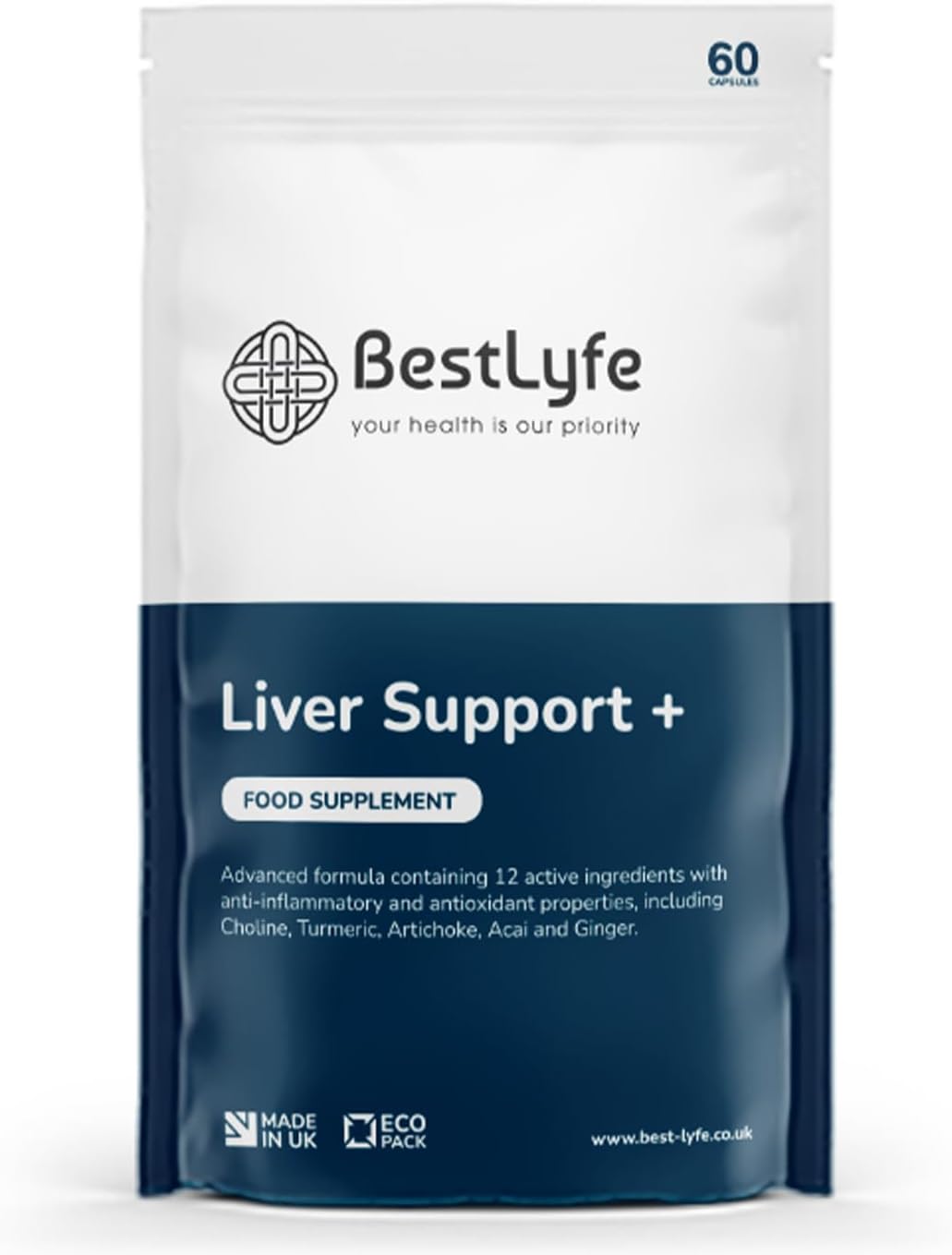 BestLyfe Liver Support + | 60 Capsules | Milk Thistle | Liver Detox | Liver Cleanse | Liver Repair | Liver Supplements | Gall Bladder Support | Brain Function Support | UK Made