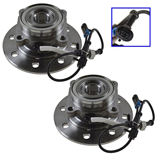 Image of TRQ Front Driver and Passenger Side Wheel Bearing and Hub Assembly Set 2 Piece Compatible with 96-00 Chevrolet K2500 4WD with 8 Lug Wheels 96-00 K3500 4WD 96-99 GMC K1500 4WD with 8 Lug Wheels