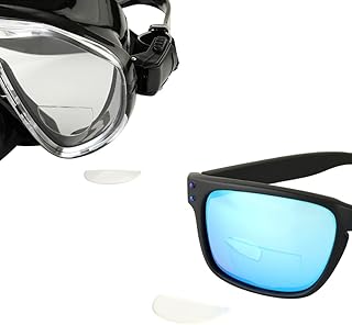 2 Pack, High Magnification Power Stick On Bifocal Lenses Reusable Reader Adhesive Sticker Reading Sunglass Glasses (Clear, 6.0, Multiplier_x)