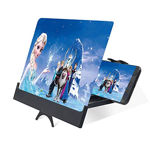 Randalfy Phone Amplifier Screen with Stand, 12'' 3D HD Phone Amplifier Screen Phone Screen Enlarger for Videos,Movies and Gaming